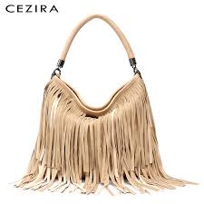 Wide range of vegan leather handbags online. Cezira Brand Fashion Hippie Fringe Tassel Women Vegan Leather Bag Ladies Boho Hobos Round Shoulder Bag Female Crossbody Handbag Shoulder Bags Aliexpress