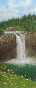 Imagine drawings of exotic wildlife and aromatic flowers or refreshing water scenes surrounding your child's room or living room. Waterfall Beautiful Landscape Drawing With Pencil Colour