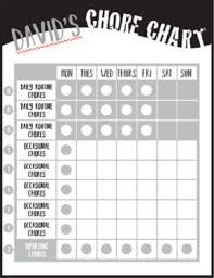 chore chart for classroom or home use