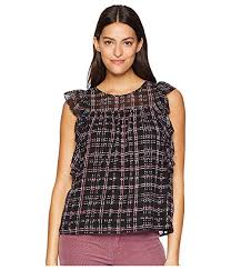 Cece Ruffle Sleeve Sloan Plaid Blouse 6pm Com