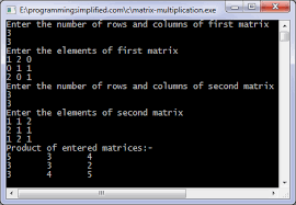 Matrix Multiplication In C Programming Simplified