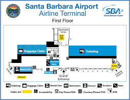 Looking for car rentals at santa barbara airport? Terminal Map Flysba Santa Barbara Airport Ca