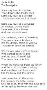 Janis Joplin The Rose Lyrics Great Song Lyrics Anniversary Songs Janis Joplin