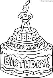 Explore 623989 free printable coloring pages for your kids and adults. Super Happy Birthday Cake Coloring Page Coloringall