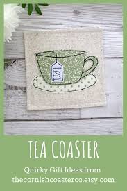 Coaster Tea Gift Fabric Coaster Coffee Table Decor Gift Etsy Fabric Coasters Quirky Gifts Unique Coasters