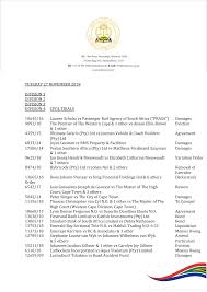 TUESDAY 27 NOVEMBER 2018 DIVISION 1 DIVISION 2 DIVISION 3 DIVISION 4 CIVIL  TRIALS 10645/16 Lauren Scholtz vs Passenger Rail Agen