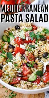 Salade De Pates Mediterraneenne Avec Pennies Spend Mediterranean Pasta Salads Mediterranean Pasta Greek Salad Pasta