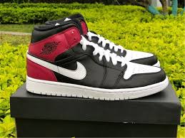 Air Jordan 1 Mid Black Noble Red White Mens And Women Size Air Jordan 1 Mid Black Noble Red In 2020 Latest Jordan Shoes Air Jordans Jordan 1