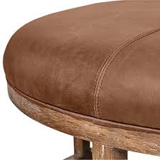 Nash leather tufted square ottoman with tray. Amazon Brand Stone Beam Norah Leather And Wood Round Ottoman 39 5 Saddle Brown Farmhouse Goals
