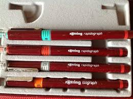 Isograph college set 3 isograph pens, 1 tikky mechanical pencil 0.5, 12 hb leads, 1 b20 eraser, 1 bottle of ink 23ml, 1 compass attachment. Rotring 3er Rapidograph Set 1 X Isograph Bw Schmitti De