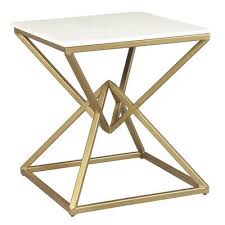 One Allium Way Hyacinthe End Table End Tables Marble End Tables Metal End Tables