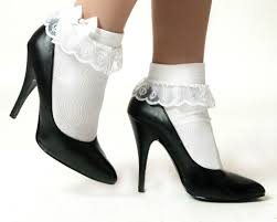 Image result for black pumps white anklets