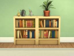 The sims 4 a simple modern bookshelf in a pale wooden finish. Moderate And Subordinate Intellect Bookcases Pbox