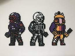 Fortnite Character The Visitor Beef Boss Skull Trooper Pearl Beads Pattern Hama Beads Patterns 3d Perler Bead
