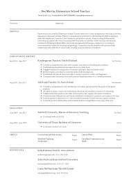 elementary school teacher resume templates 2019 free