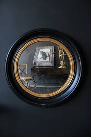 Black And Gold Round Wall Mirror Black Gold Framed Convex Mirror Small And Large Sizes Convex Mirror Mirror Dark Blue Walls