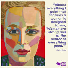 San Antonio-based artist Kathy Sosa is known for her striking paintings of  women.⁠ ⁠ Their faces are shaded with the colors of the rainbow and their  gazes range from gentle, to knowing,