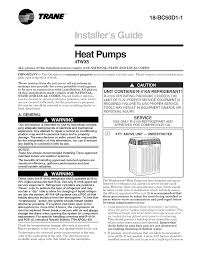 Trane Air Conditioner Heat Pump Outside Unit Manual L0905024