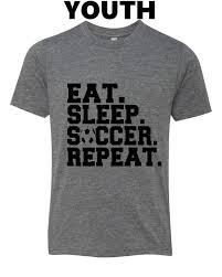 Eat Sleep Soccer Repeat Youth Heather Gray Triblend T Shirt