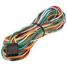 3/4 inch by 1 inch 6 way rectangle connectors right turn signal (green), left turn signal (yellow), taillight (brown), ground (white). Four Way Trailer Wiring Connection Kit 25 Ft