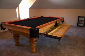 Timberline Pool Table By Golden West Billiards Custom Drawer Added To This Rustic Northern Pine Pool Table Black And O Billiards Billiard Tables Pool Table