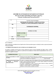 Juan manuel ijurkohace 01/15/2021 00:00:00. Modelo De Informe De Actividades Notarios Electorales Elecciones Judiciales 1 Votacion Elecciones