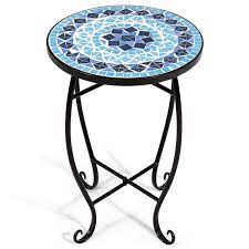 Small side table furniture end outdoor garden glass round metal plant stand new. Outdoor Dining Tables Walmart Com