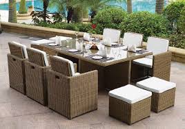 1 table & 10 chairs. 11 Pieces Patio Dining Sets Outdoor Space Saving Rattan Chairs With Glass Table Patio Furniture Sets Cushioned Seating And Back Sectional Conversation Set China Dining Chair Patio Furniture Made In China Com