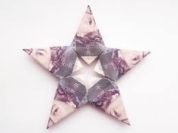 Modular Money Origami Star From 5 Bills How To Fold Step By Step