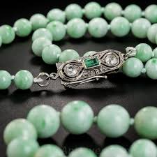 Burma's jade mines are on the brink of discovery. Graduating In Size From Approximately 5 To 8 5 Millimeters This Unusual 32 Inch Strand Is Composed Of Jade Bead Necklace Jewelry Fashion Trends Fancy Jewelry