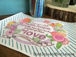 This scripture coloring page with cute floral designs is perfect for a spring coloring project, or is perfect to use any time of the year! Free Adult Coloring Pages 1 Corinthians 13 13