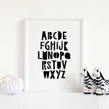 alphabet printable art nursery alphabet poster alphabet