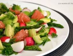 Recette Salade D Asperges Radis Et Avocat Au Pamplemousse Rose Vinaigrette A L Orange 750g Recette Asperge Salade Recette Salade Salade De Printemps