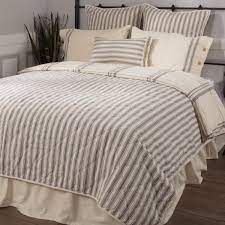 Shop mattress ticking fabric by the yard, wallpapers and home decor items with hundreds of amazing patterns created by indie makers all over the world. Market Place Gray Ticking Stripe Quilt California King Piper Classics