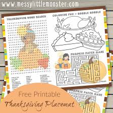 Each set contains all the basic colors of the. Thanksgiving Colouring Page Activities Printable Placemats For Kids Messy Little Monster