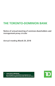 Https Www Td Com Document Pdf Investor 2018 E 2018 Proxy Circular Pdf