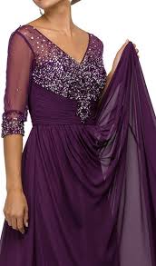 Dancing Queen 8855 Jewel Embellished Quarter Sleeve Illusion Evening Dress