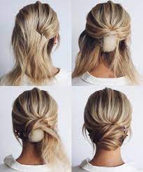 34 Diy Hairstyle Tutorials For Wedding And Prom My Deer Flowers Hair Styles Short Hair Updo Bridal Hair Updo