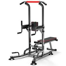 Omgyst Multi Function Power Tower Dip Station With Dumbbell Bench 330lbs Multifunctional Workout Station Adjustable In 2020 Workout Stations Adjustable Multifunctional
