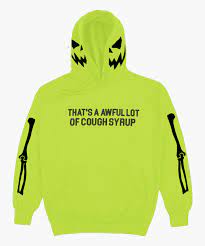 Even if you're not a rapper, you can still look like one. Skelton Heart Safety Green That S An Awful Lot Of Cough Syrup Hoodie Hd Png Download Kindpng