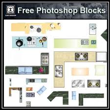 free photoshop psd kitchen blocks  cad