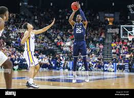 Yale Bulldogs guard Miye Oni (25) takes a jump shot during the first half  of an NCAA college tournament basketball game against the LSU Tigers in  Jacksonville, Fla., Thursday, March 21, 2019. (