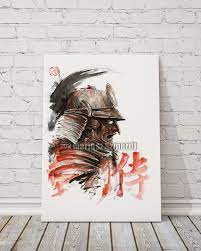 Samurai Armor Poster Japanese Warrior Print Shogun Feudal Etsy Japanese Ink Painting Ink Painting Samurai Armor