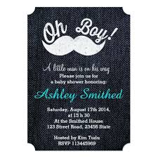 Boy Baby Shower Funny White Mustache Blue Denim Invitation Zazzle Com Baby Shower Funny Baby Shower Announcement Boy Shower Invitations