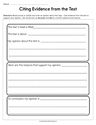 We all analyzed our characters by thinking about their actions and drawing evidence from our text. Citing Evidence From The Text Worksheet Have Fun Teaching