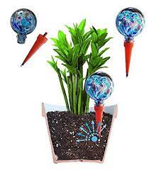 2 Large Plantpal Decorative Glass Watering Globes Plant Watering Stakes Automatic Plant Watering Vacation Waterin Watering Globe Indoor Plant Pots Globe Diy