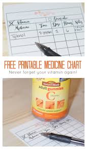 Free Printable Daily Medicine Chart Major Hoff Takes A