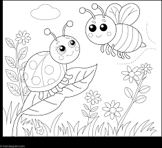 Ladybug and Bee | Free Coloring Page Printable PDF
