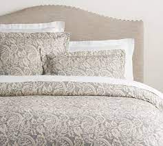 Buy online from our home decor products & accessories at the best prices. Gray Alessandra Scroll Organic Percale Patterned Duvet Cover Sham Pottery Barn