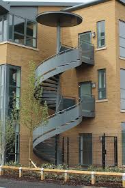 Fire escape stairs and balconies shall be examined for structural adequacy and safety, in accordance with section 1104.16.5, by a registered design professional or others acceptable to the fire code official every five years, or as required by the fire code official. Spiral Fire Escape Stairs External Internal Escape Stairs